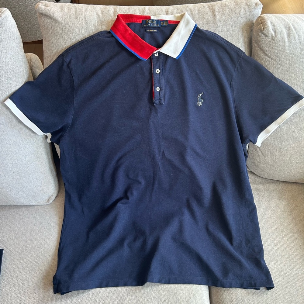 Polo by Ralph Lauren Men's Navy Blue Polo Shirt XXL in really good condition